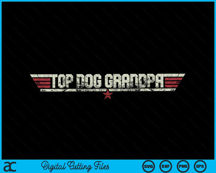 Top hond opa grappige Vintage 80's SVG PNG snijden afdrukbare bestanden