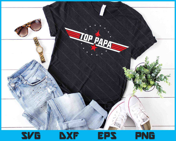 Top Papa Fathers Day Gift Papa Gift From Grandkids Son Daughter SVG PNG Cutting Printable Files