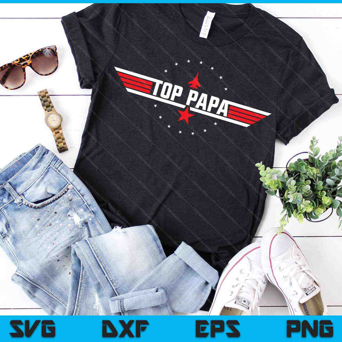 Top Papa Fathers Day Gift Papa Gift From Grandkids Son Daughter SVG PNG Cutting Printable Files