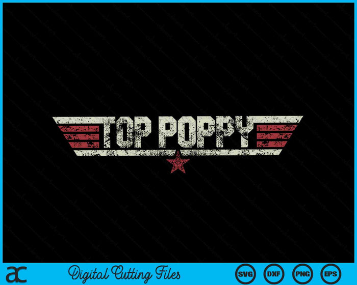 Top Poppy Funny Vintage 80's SVG PNG Cortar archivos imprimibles