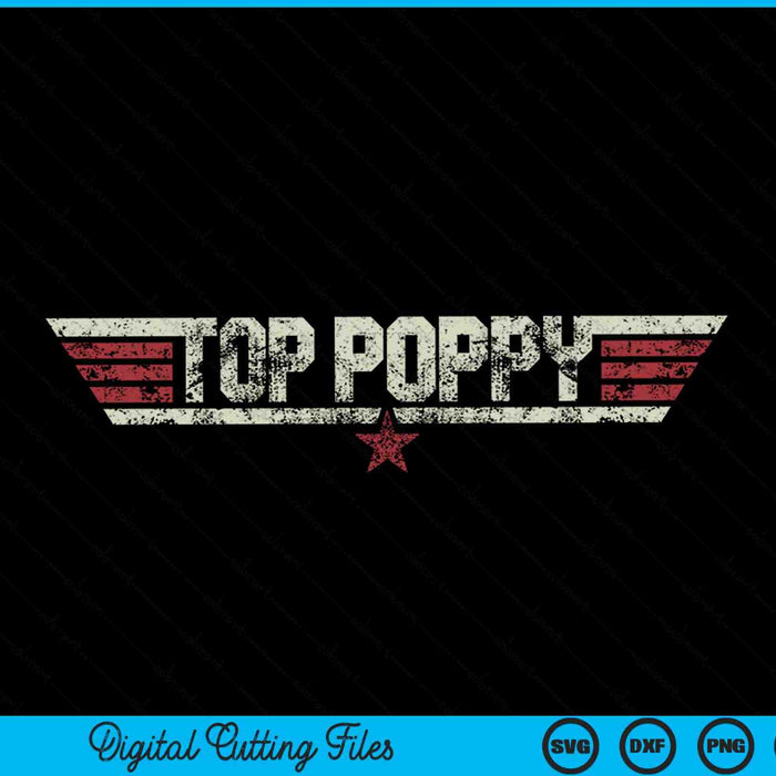 Top Poppy Funny Vintage 80's SVG PNG Cortar archivos imprimibles