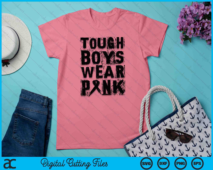 Tough Boys Wear Pink Funny Breast Cancer Awareness Men Kids SVG PNG Digital Cutting Files