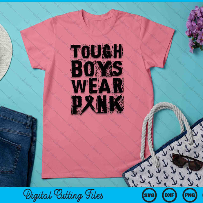 Tough Boys Wear Pink Funny Breast Cancer Awareness Men Kids SVG PNG Digital Cutting Files