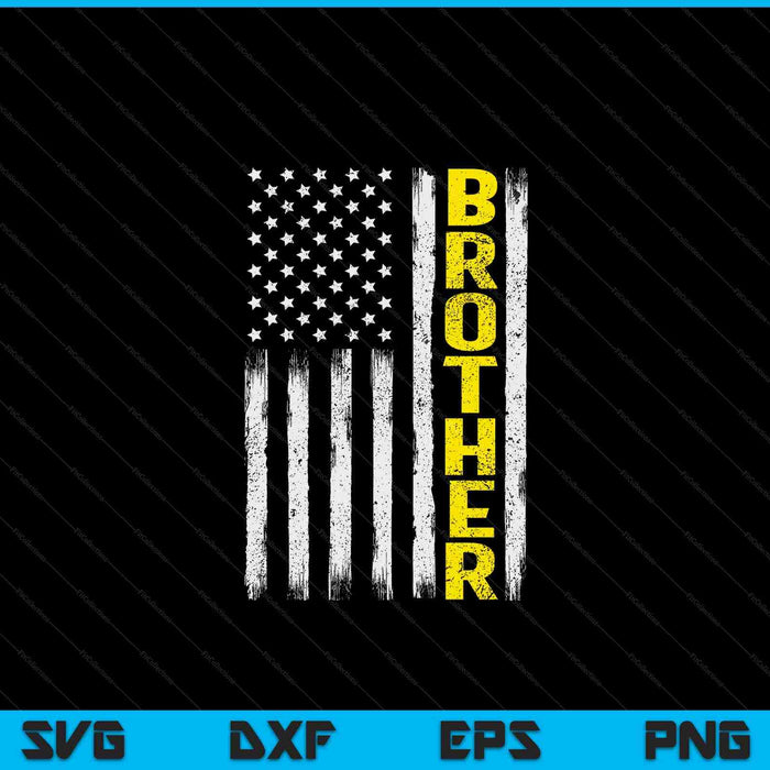 Tow truck driver yellow line brother USA flag SVG cut file