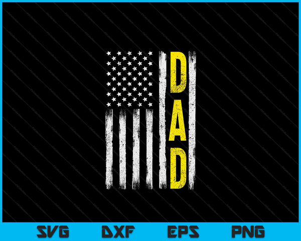 Tow Truck Driver Yellow Line Dad USA Flag SVG PNG Digital Cutting Files