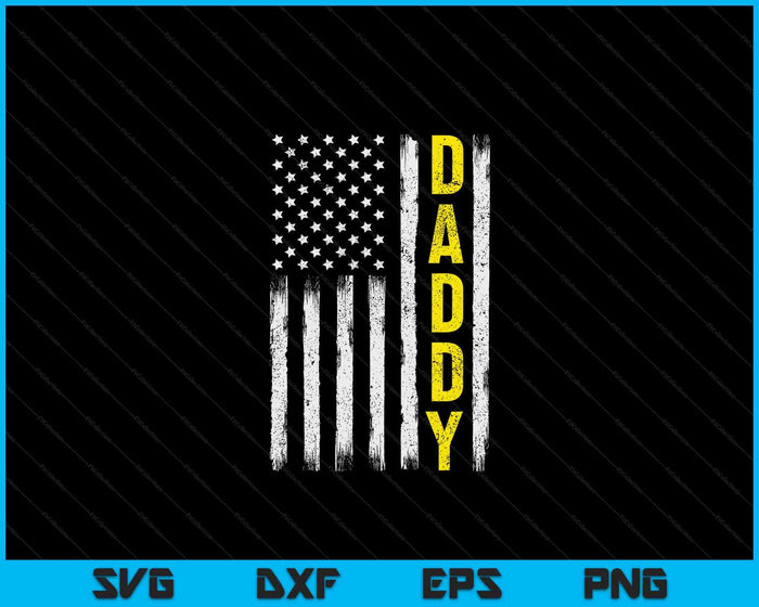 Tow Truck Driver Yellow Line Daddy USA Flag SVG PNG Digital Cutting Files