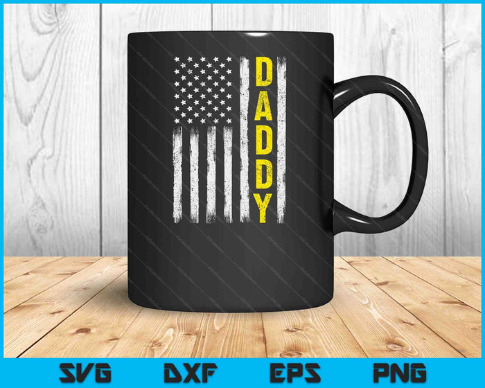 Tow Truck Driver Yellow Line Daddy USA Flag SVG PNG Digital Cutting Files