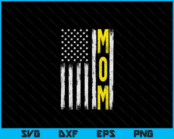 Tow Truck Driver Yellow Line Mom USA Flag SVG PNG Digital Cutting Files