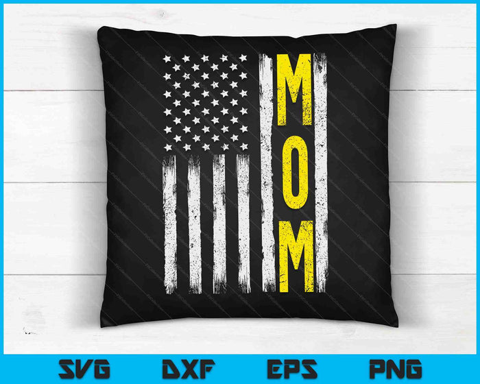 Tow Truck Driver Yellow Line Mom USA Flag SVG PNG Digital Cutting Files