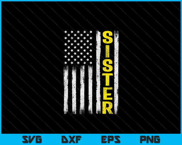 Tow Truck Driver Yellow Line Sister USA Flag SVG PNG Digital Cutting Files