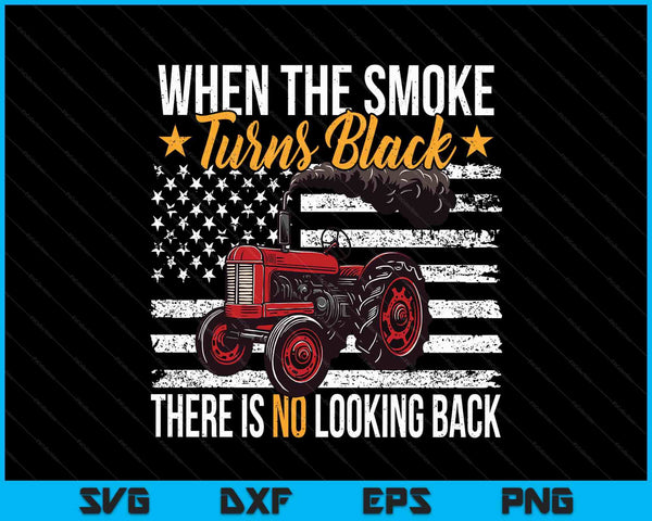 Tractor pulling power smoke turns black tractorpulling USA SVG PNG cut file for Cricut