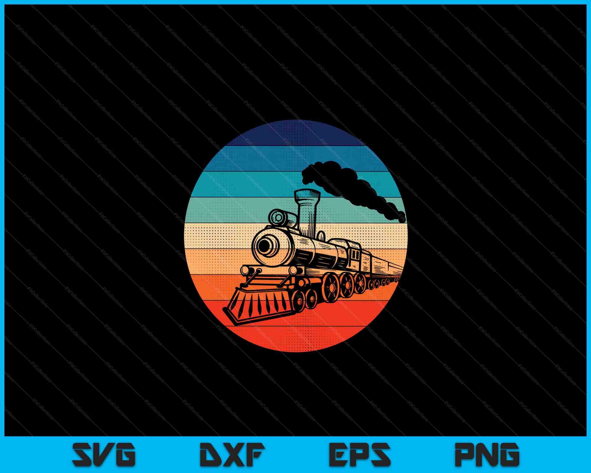 Train Railroad Vintage Retro Locomotive Old Model SVG Cutting Files ...