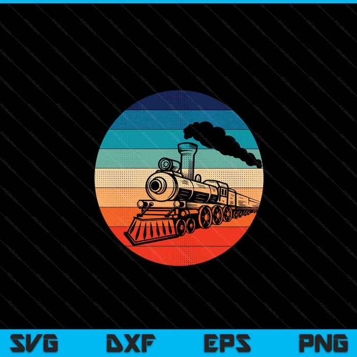 Train railroad vintage retro locomotive old model SVG cut file