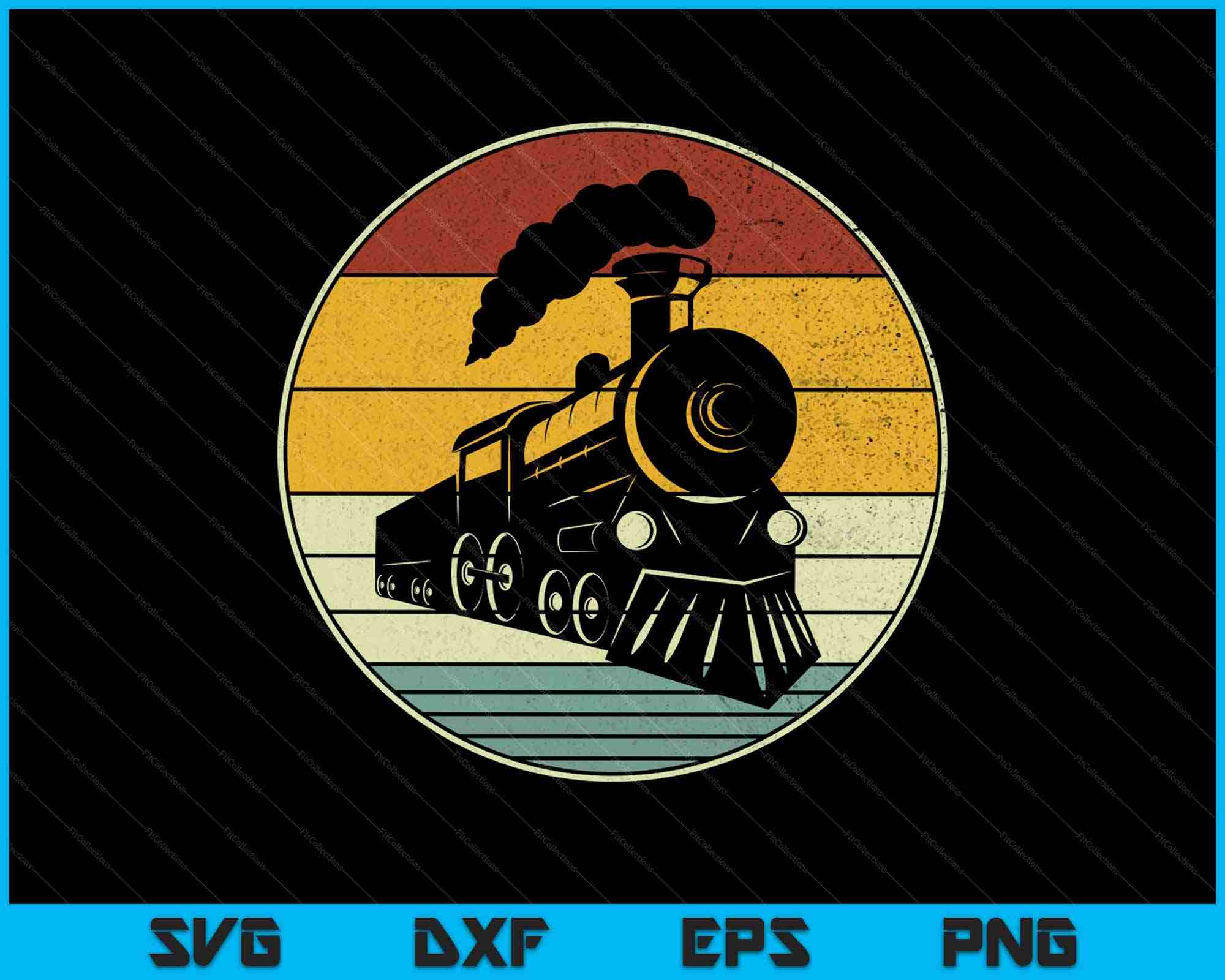 Train Vintage Distressed Retro Engineer Engine Conductor SVG PNG Files ...
