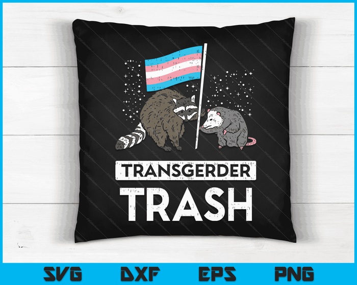 Transgender Trash Raccoon Opossum Funny LGBTQ Trans Pride SVG PNG Digital Cutting Files