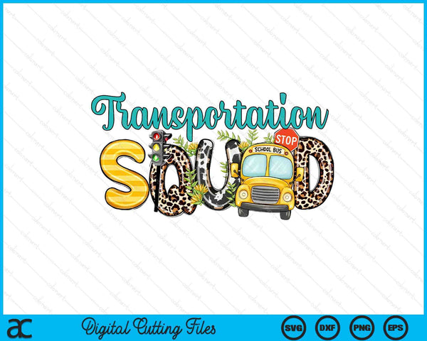 Transportation Squad Sublimation Bus Driver Back To School SVG PNG Digital Printable Files