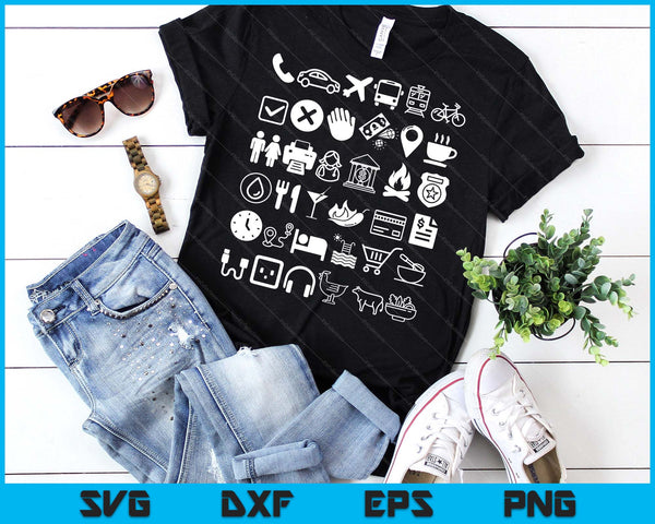 Travel Pictures For Language Translation Icons To Point To SVG PNG Digital Printable Files