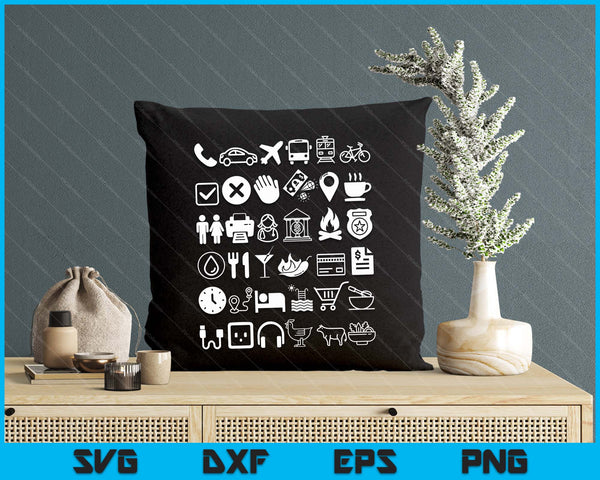 Travel Pictures For Language Translation Icons To Point To SVG PNG Digital Printable Files