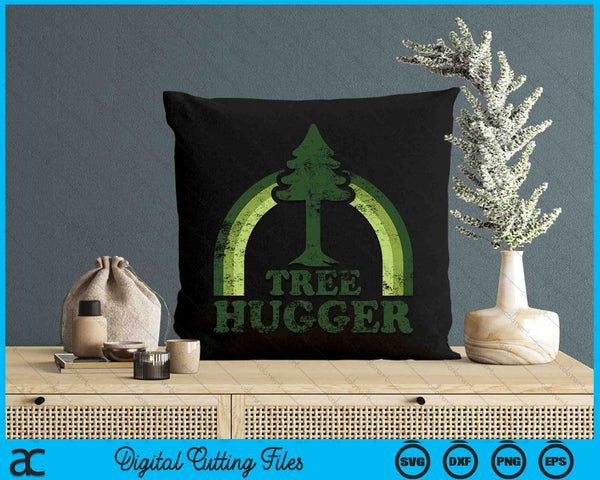 Tree Hugger Vintage Retro Nature Environmental SVG PNG Digital Cutting Files