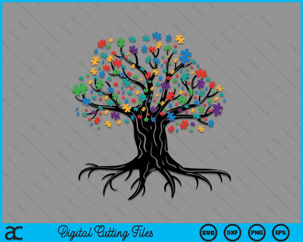 Tree Of Life Autism Awareness Month Funny ASD Supporter Gift SVG PNG Digital Cutting Files