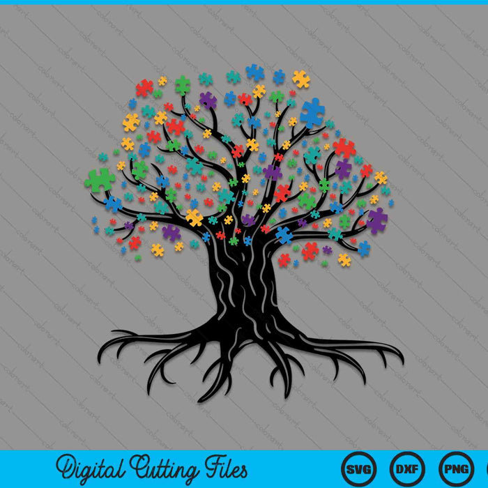 Tree Of Life Autism Awareness Month Funny ASD Supporter Gift SVG PNG Digital Cutting Files