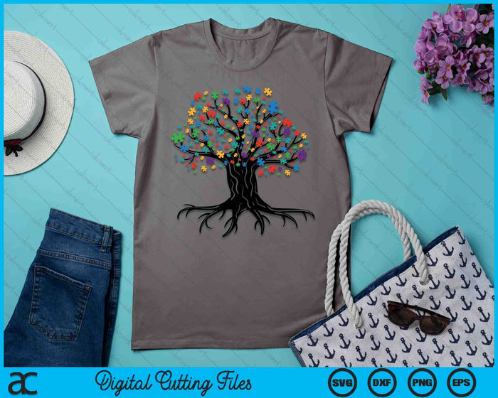 Tree Of Life Autism Awareness Month Funny ASD Supporter Gift SVG PNG Digital Cutting Files