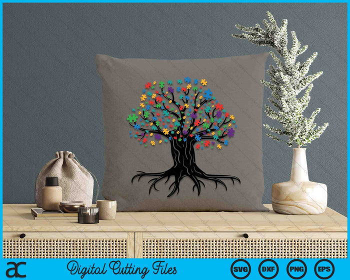 Tree Of Life Autism Awareness Month Funny ASD Supporter Gift SVG PNG Digital Cutting Files