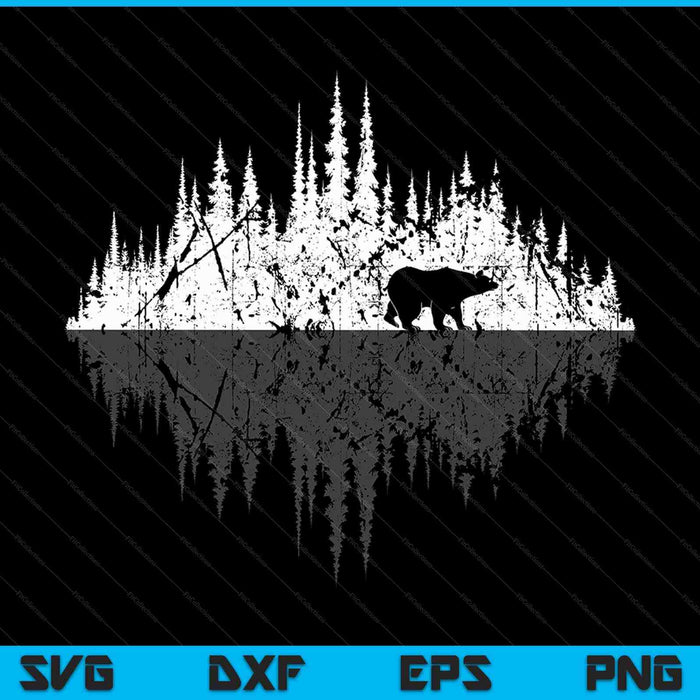 Trees Reflection Wildlife Nature Animal Bear SVG PNG Cutting Printable Files