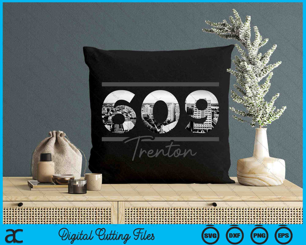 Trenton 609 Area Code Skyline New Jersey Vintage SVG PNG Cutting Files ...