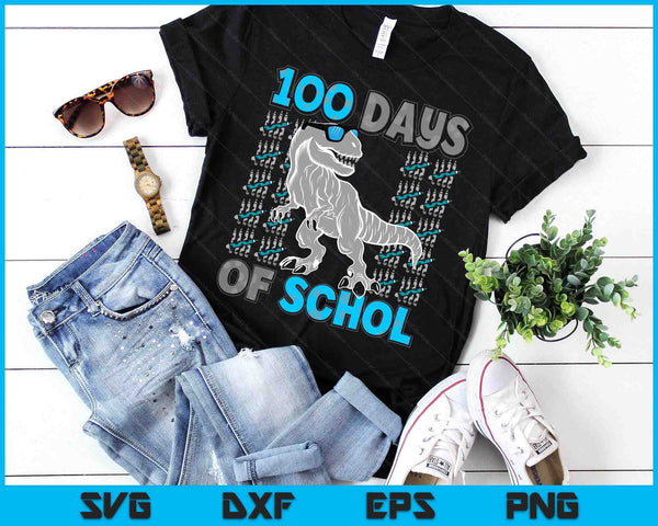 Trex 100 Days Smarter 100th Day School SVG PNG Digital Printable Files