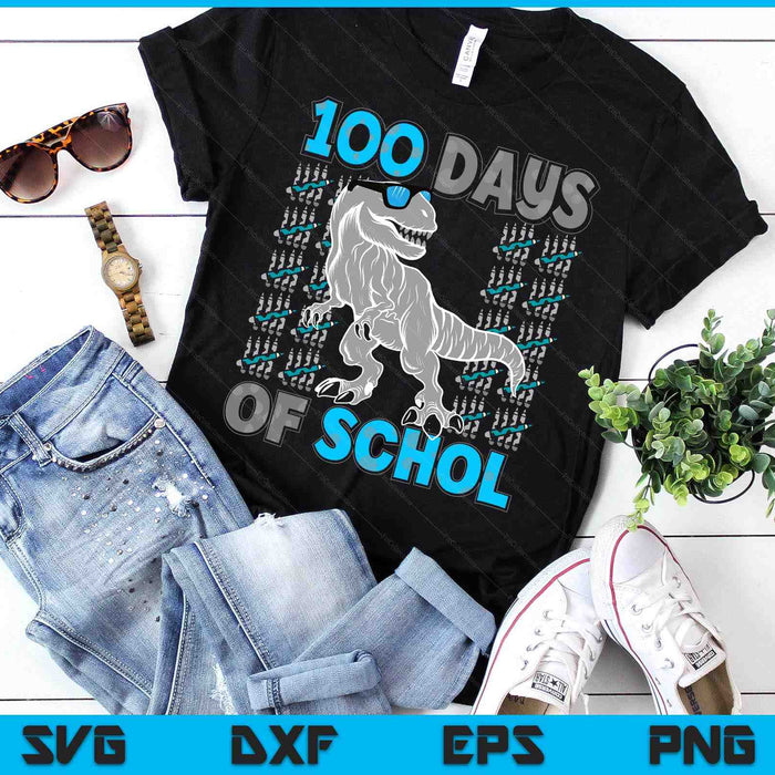 Trex 100 Days Smarter 100th Day School SVG PNG Digital Printable Files