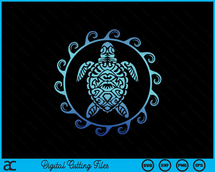 Tribal Hawaiian Maori Sun Sea Turtle SVG PNG Digital Printable Files