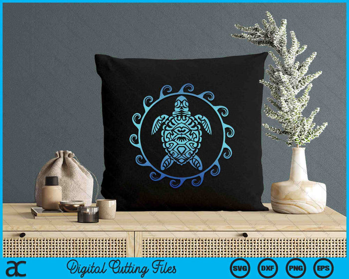 Tribal Hawaiian Maori Sun Sea Turtle SVG PNG Digital Printable Files