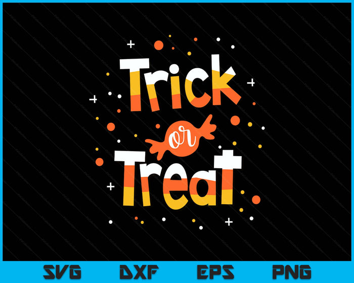 Trick Or Treat Candy Yellow and Orange Cute Halloween SVG PNG Digital Printable Files