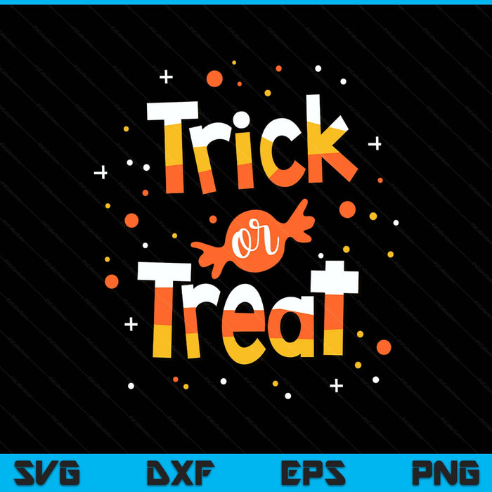 Trick Or Treat Candy Yellow and Orange Cute Halloween SVG PNG Digital Printable Files