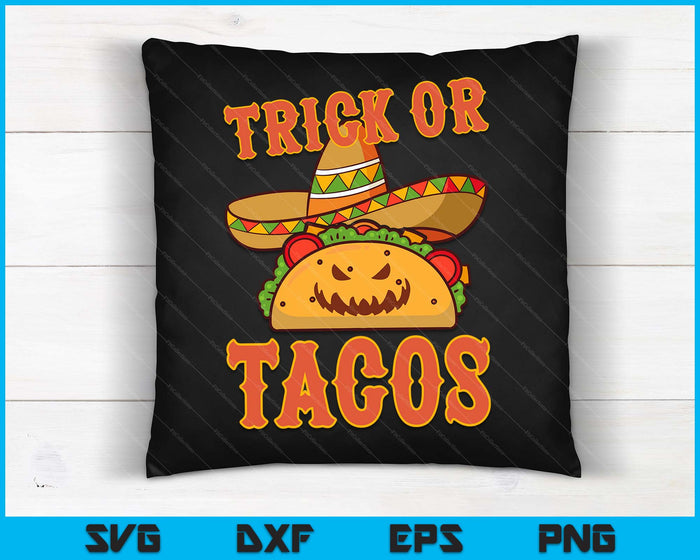 Trick or Treat Taco Food Halloween Taco Lover SVG PNG digitale snijbestanden