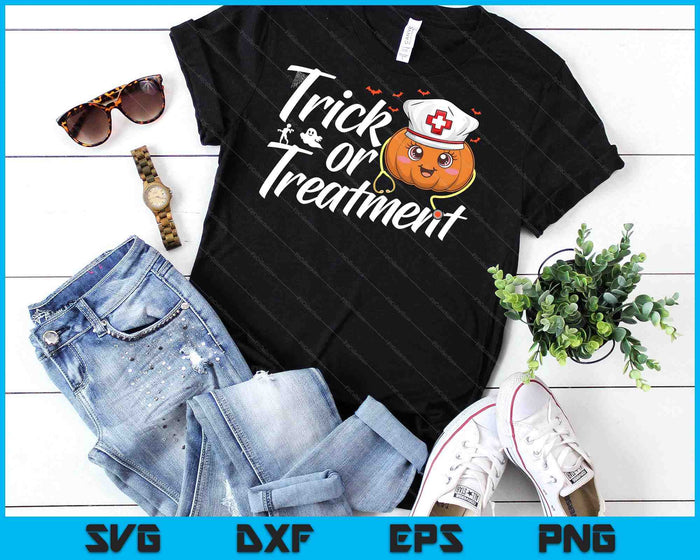 Trick Or Treatment Funny Medical Personnel Halloween Nurse SVG PNG Digital Cutting File