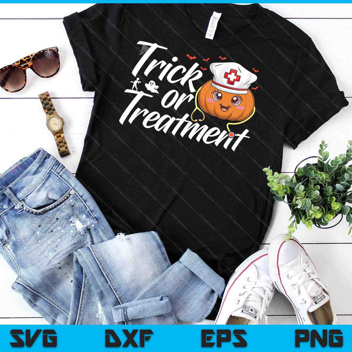 Trick Or Treatment Funny Medical Personnel Halloween Nurse SVG PNG Digital Cutting File