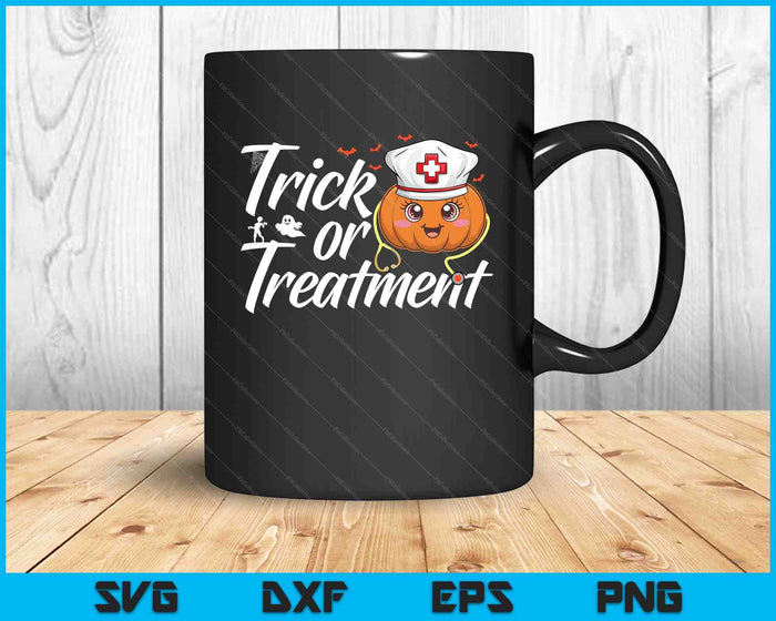 Trick Or Treatment Funny Medical Personnel Halloween Nurse SVG PNG Digital Cutting File