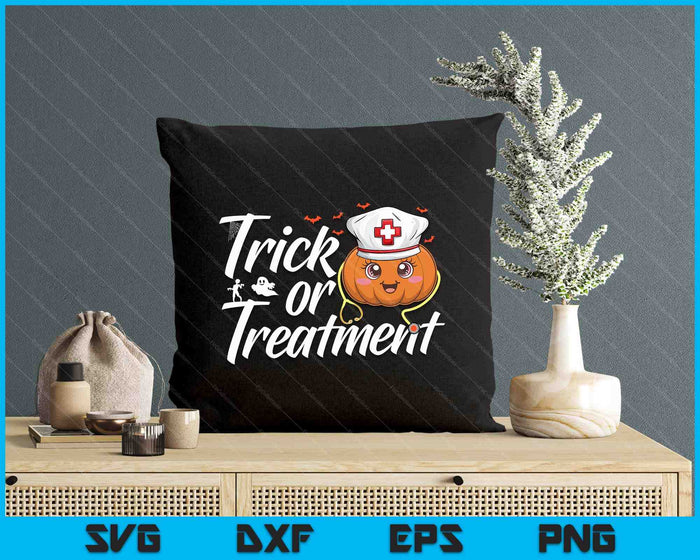 Trick Or Treatment Funny Medical Personnel Halloween Nurse SVG PNG Digital Cutting File