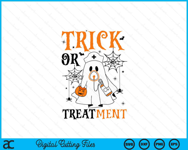 Trick Or Treatment Respiratory Therapist Nurse Halloween SVG PNG Digital Cutting Files
