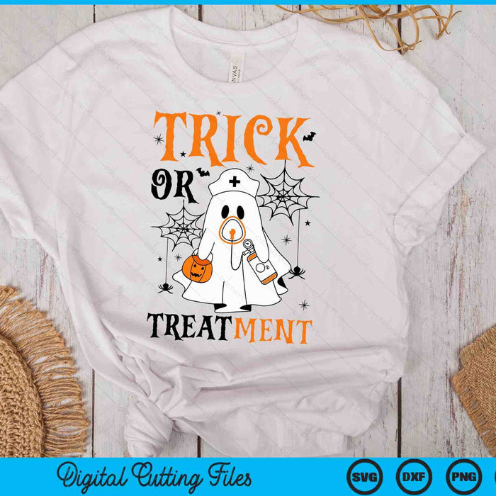 Trick Or Treatment Respiratory Therapist Nurse Halloween SVG PNG Digital Cutting Files