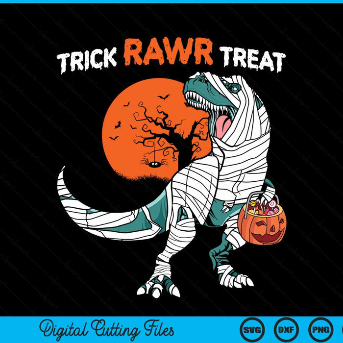 Trick Rawr Treat Halloween Dinosaur SVG PNG Digital Cutting Files