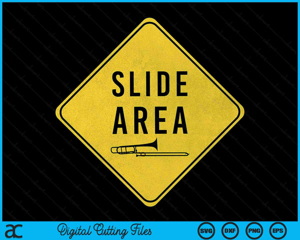 Trombone Slide Area Shield SVG PNG Digital Cutting Files