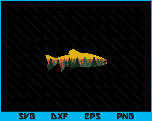 Trout Fly Fishing Outdoor Forest Nature Wildlife Fisherman SVG PNG Digital Printable Files