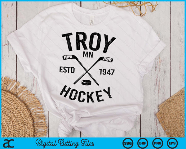 Troy Minnesota Ice Hockey Sticks Vintage Gift SVG PNG Digital Cutting Files
