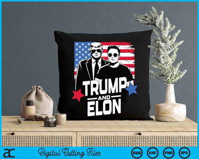 Trump And Elon 2024 Presidential Election American Flag SVG PNG Digital Printable Files