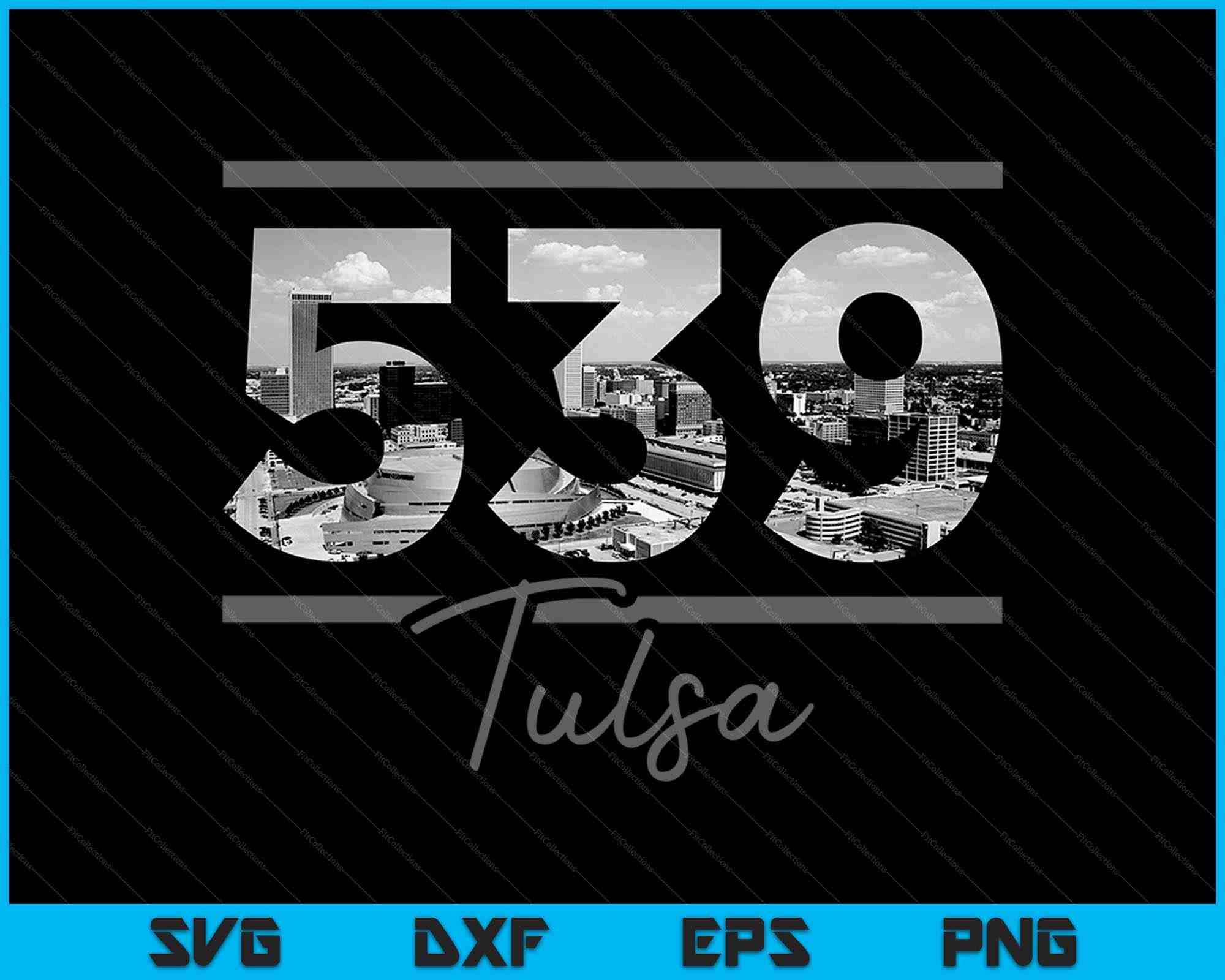 Tulsa 539 Area Code Skyline Oklahoma Vintage SVG PNG – creativeusarts