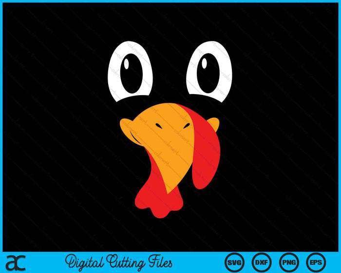 Turkey Face Funny Halloween Thanksgiving SVG PNG Digital Cutting Files