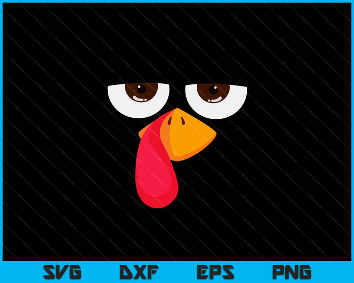 Turkey Face Funny Thanksgiving SVG PNG Digital Printable Files